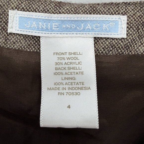 Janie And Jack Boys Size 4 Brown Wool Blend Vest Preppy Academia Holiday Formal - Picture 3 of 7